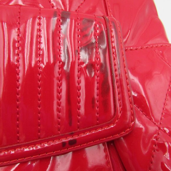 Coach Liquid Gloss Collection Red High Shine Shoulder Bag Purse Chain Strap - Picture 4 of 16